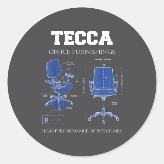 Tecca Office Furnishings - High Performance Chairs Ronde Sticker (Voorkant)