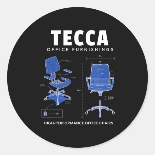 Tecca Office Furnishings - High Performance Office Ronde Sticker (Voorkant)