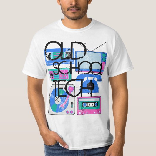 Tech 80s van de Oude School T-Hemden T-shirt (Voorkant)
