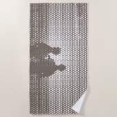 Tech Black&White Halftone Effect Couple op strand Strandlaken (Voorkant)