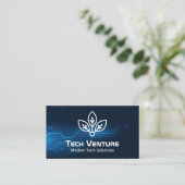 Tech Blue Achtergrond | Techie Logo Visitekaartje (Staand voorkant)