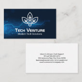 Tech Blue Achtergrond | Techie Logo Visitekaartje (Voorkant / Achterkant)