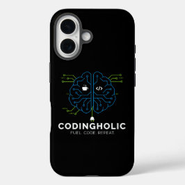 Tech Brain-codering voor programmeurs en codeurs iPhone 16 Hoesje