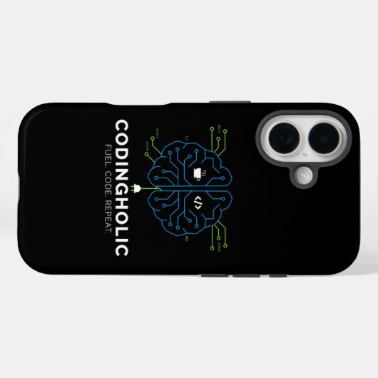 Tech Brain Coding For Programmers & Coders Case-Mate iPhone Case (Achterkant (horizontaal))