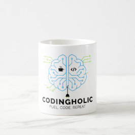 Tech Brain Coding Mug for Programmers & Coders Koffiemok