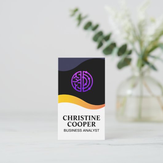 Tech Brain Logo | Visitekaartje voor golfontwerp (Staand voorkant)