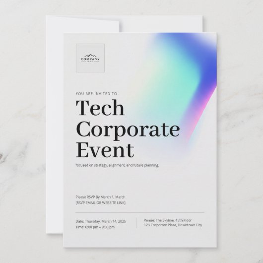 Tech Business corporate Event Meeting Invitation Save The Date (Voorkant)