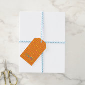 Tech Circuit Board sinaasappel geel NAAM Modern Fu Cadeaulabel (Met Touw)
