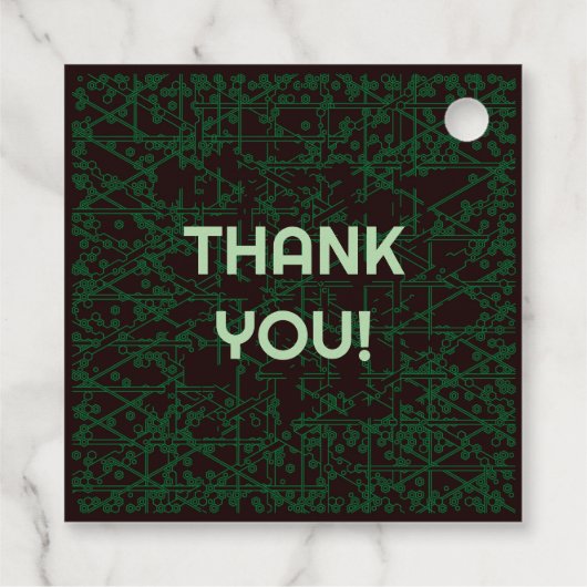 Tech Code Party Bedankt Label (Achterkant)