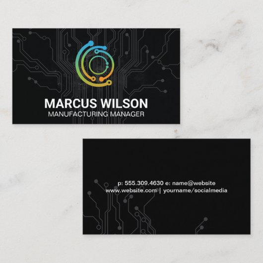 Tech Color-Logo | Visitekaartje van de printplaat (Voorkant / Achterkant)