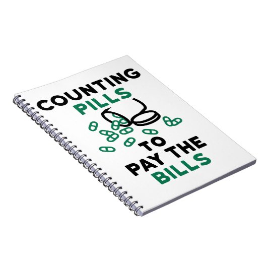 Tech Counting Pills to Pay the Bills Notitieboek (Rechterzijde)