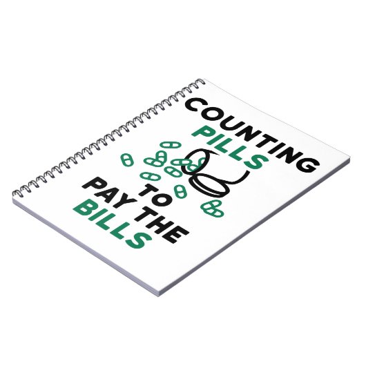Tech Counting Pills to Pay the Bills Notitieboek (Linkerzijde)