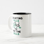 Tech Counting Pills to Pay the Bills Tweekleurige Koffiemok (Voorkant links)
