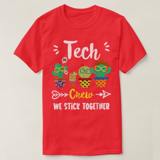 Tech Crew, Funny Cute School Cactus Team Tech Teac T-shirt (Design voorkant)