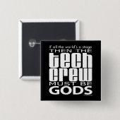 Tech Crew Gods Vierkante Button 5,1 Cm (Voorkant /achterkant)