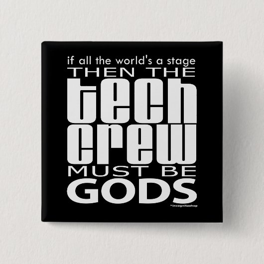 Tech Crew Gods Vierkante Button 5,1 Cm (Voorkant)