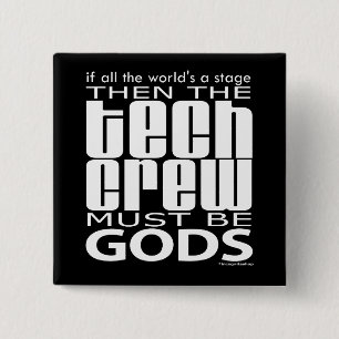 Tech Crew Gods Vierkante Button 5,1 Cm