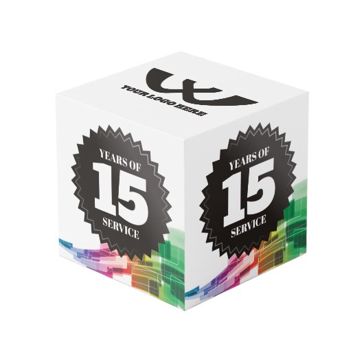 Tech curve 15-jarige beloning werknemer kubus (Voorkant hoekig)