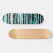 Tech Decay - Zwart en Wit op Cyaan Skateboard (Horizontaal)