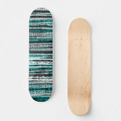 Tech Decay - Zwart en Wit op Cyaan Skateboard (Voorkant)