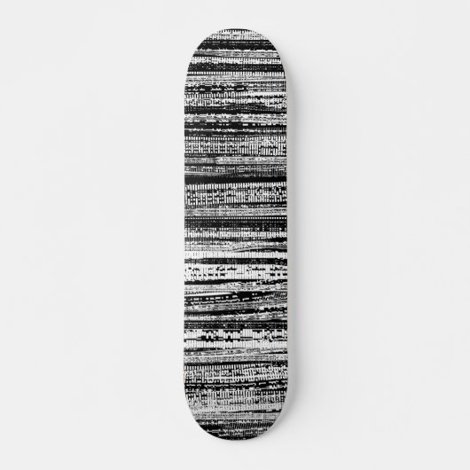 Tech Decay - zwart en wit op hout Skateboard (Voorkant)