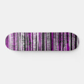 Tech Decay - Zwart en Wit op Magenta Persoonlijk Skateboard (Horizontaal)
