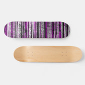 Tech Decay - Zwart en Wit op Magenta Persoonlijk Skateboard (Horizontaal)