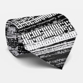 Tech Decay - zwart, wit en grijs Stropdas (Opgerold)