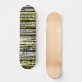 Tech Decay - zwart-wit op geel Skateboard (Voorkant)