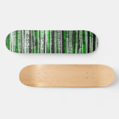 Tech Decay - zwart-wit op groen Skateboard (Horizontaal)