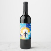 Tech en Natuur Harmony - 8-bit Pixel Art Wijn Etiket (Voorkant)