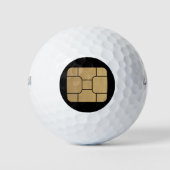 Tech Faux Gold SIM Kaart Mega Formaat Grappig Golfballen (Voorkant)
