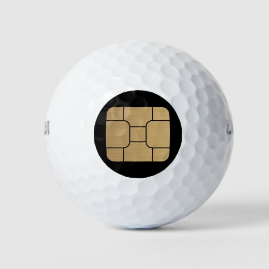 Tech Faux Gold SIM Kaart Mega Formaat Grappig Golfballen (Voorkant)