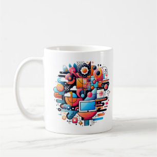 Tech Fusion Design voor modern esthetisch T-shirt Koffiemok
