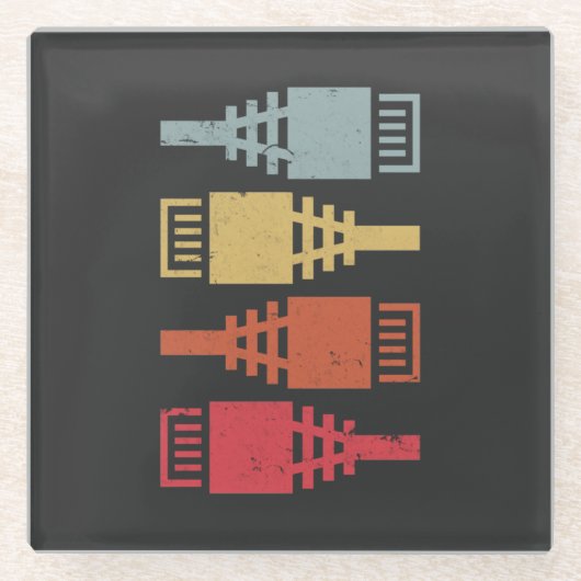 Tech Geek Network Engineer LAN Party Glazen Onderzetter (Voorkant)