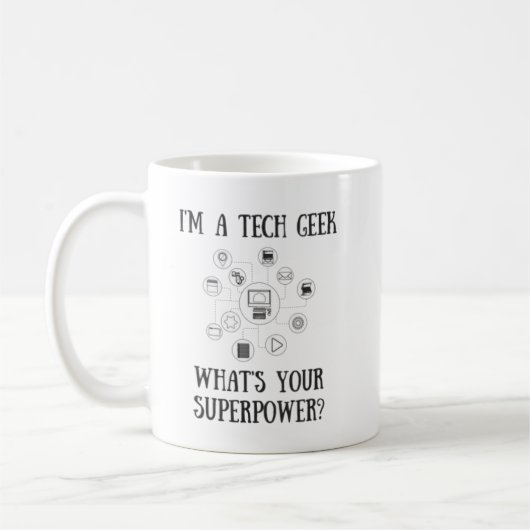 Tech Geek Superpower Mok - Computer Nerd (Links)