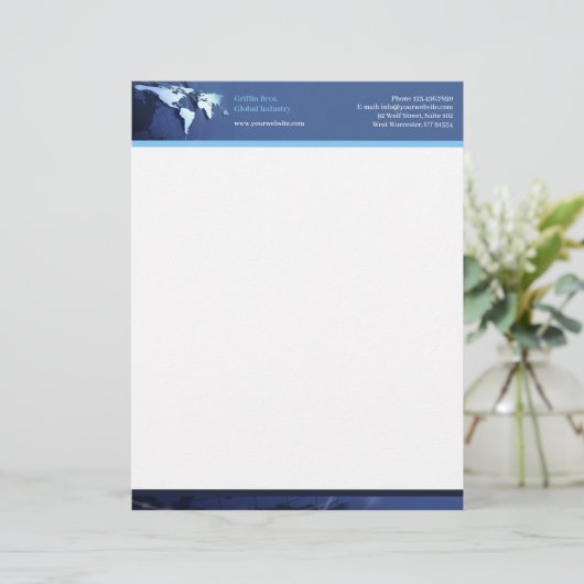 Tech Globe Briefhoofd (Staand voorkant)