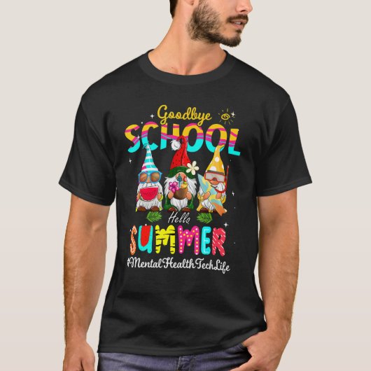 Tech Gnome Goodbye School Hallo Summ T-shirt (Voorkant)