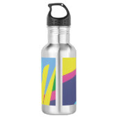 Tech Grid Abstract Stainless Water Bottle Waterfles (Achterkant)