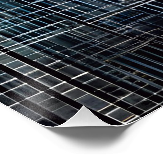 Tech Grid: Slanke digitale kunst Perfect Poster (Hoek)