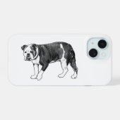 Tech Guardian, Bulldog Dot Case iPhone 15 Case (Achterkant horizontaal)