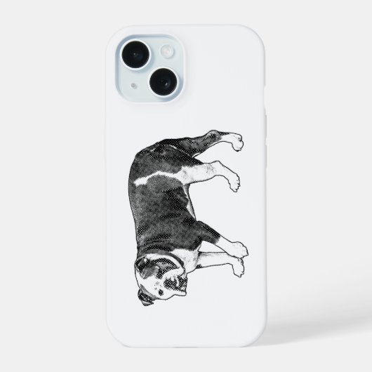 Tech Guardian, Bulldog Dot Case iPhone 15 Case (Achterkant)