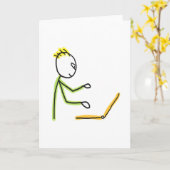 Tech Guy Stickman Kaart (Gele Bloem)