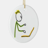 Tech Guy Stickman Keramisch Ornament (Rechts)