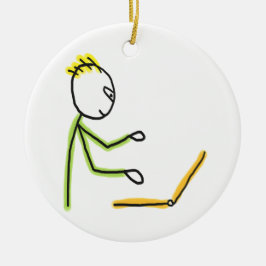 Tech Guy Stickman Keramisch Ornament