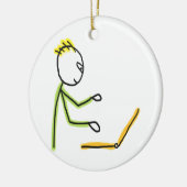 Tech Guy Stickman Keramisch Ornament (Links)