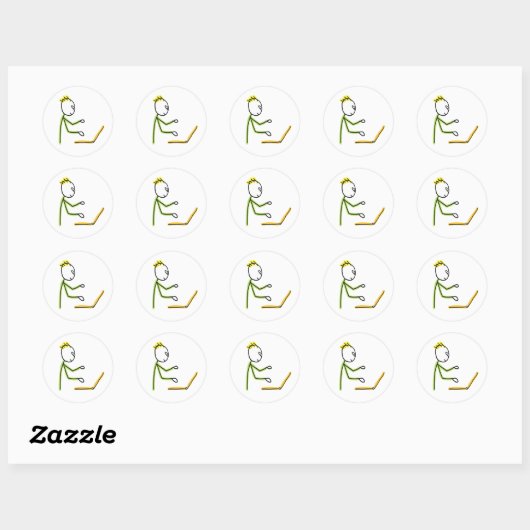Tech Guy Stickman Ronde Sticker (Vel)