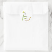 Tech Guy Stickman Ronde Sticker (Tas)