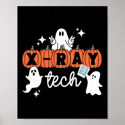 Tech Halloween Technician Squad Xray Tech Pumpkin Poster (Voorkant)