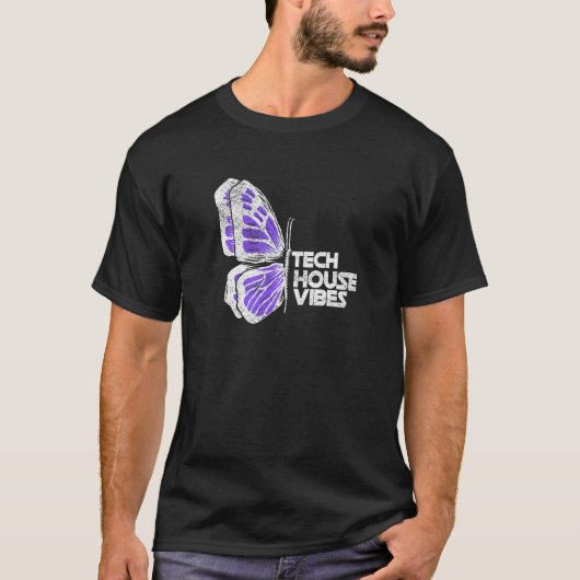 Tech House Deep House Techno Butterfly T-shirt (Voorkant)